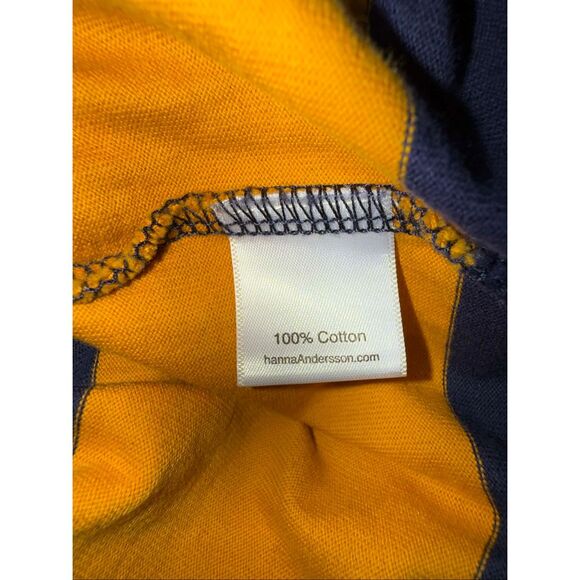 Hanna Andersson yellow & navy striped long sleeve polo size 8 boys - Picture 6 of 6